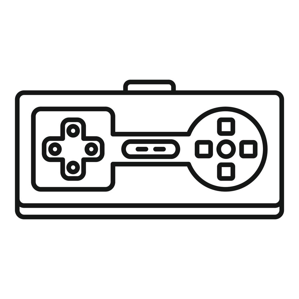 Retro game controller icon, outline style vector