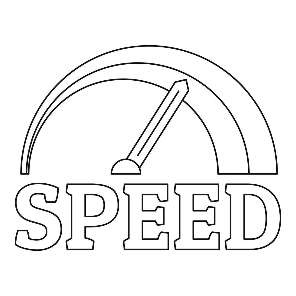 Fire speedometer logo, outline style vector