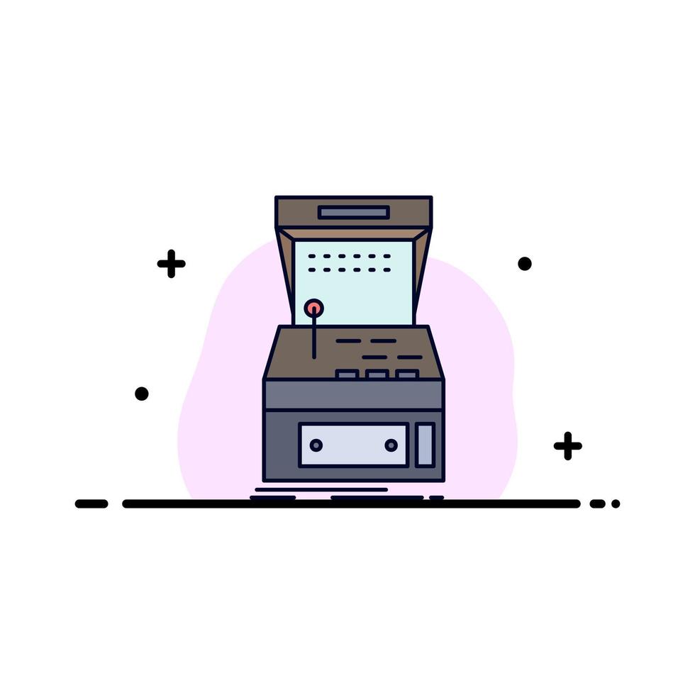 Arcade console game machine play Flat Color Icon Vector