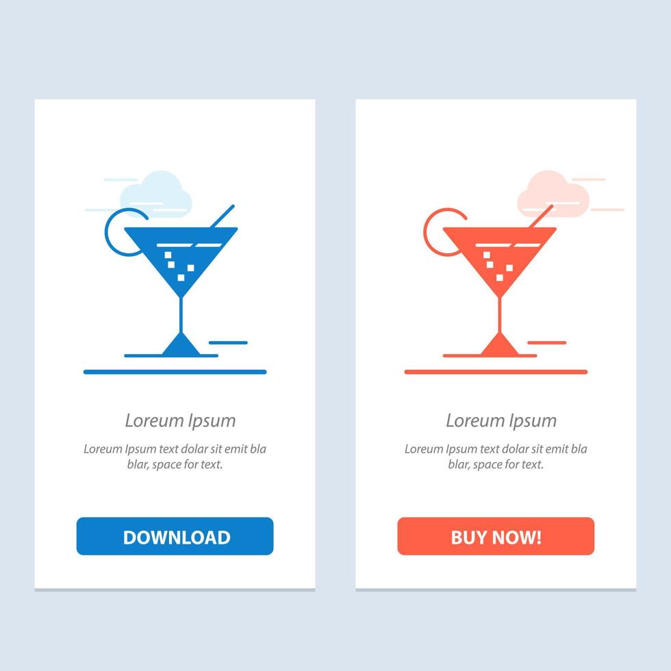 Glass Glasses Drink Hotel  Blue and Red Download and Buy Now web Widget Card Template vector