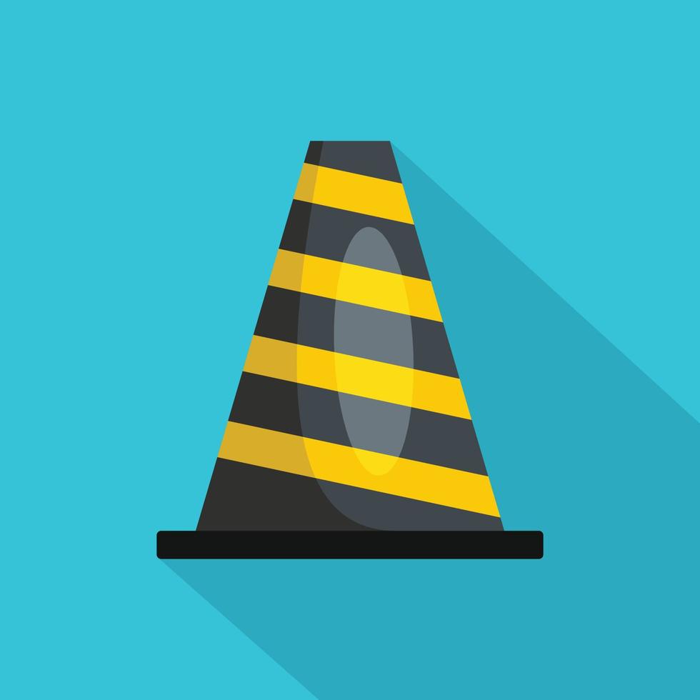 Striped cone icon, flat style vector