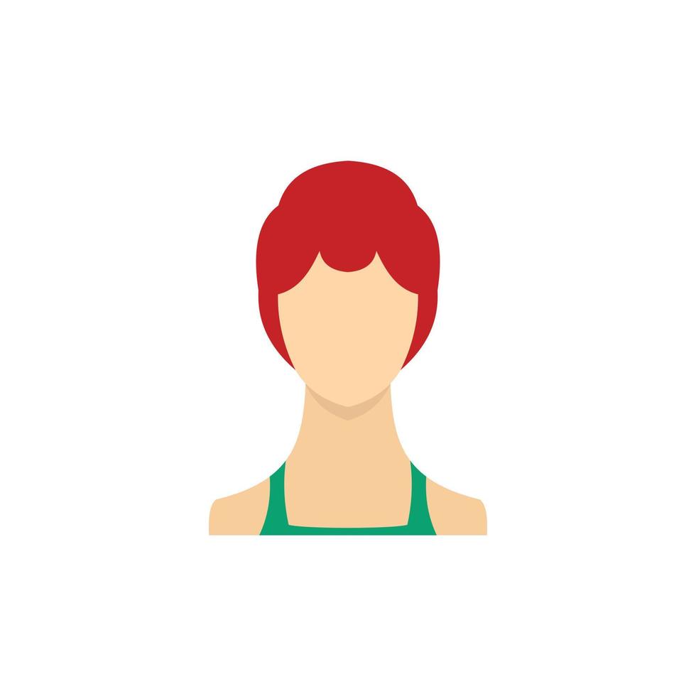 Woman with sleek hair and a bun icon, flat style vector