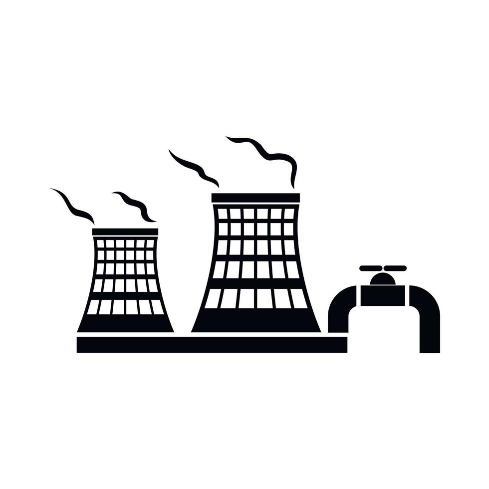 Tower of chemical factory icon, simple style vector