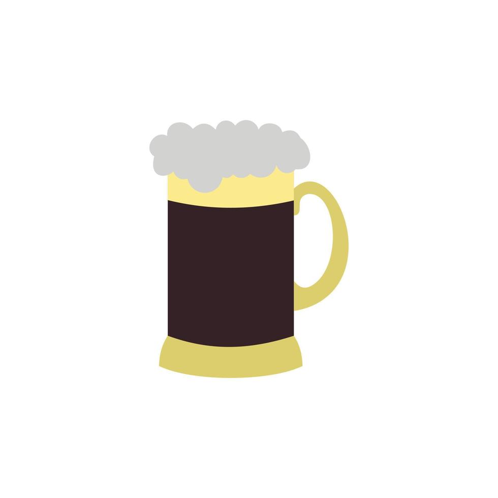 jarra de cerveza, icono, plano, estilo vector