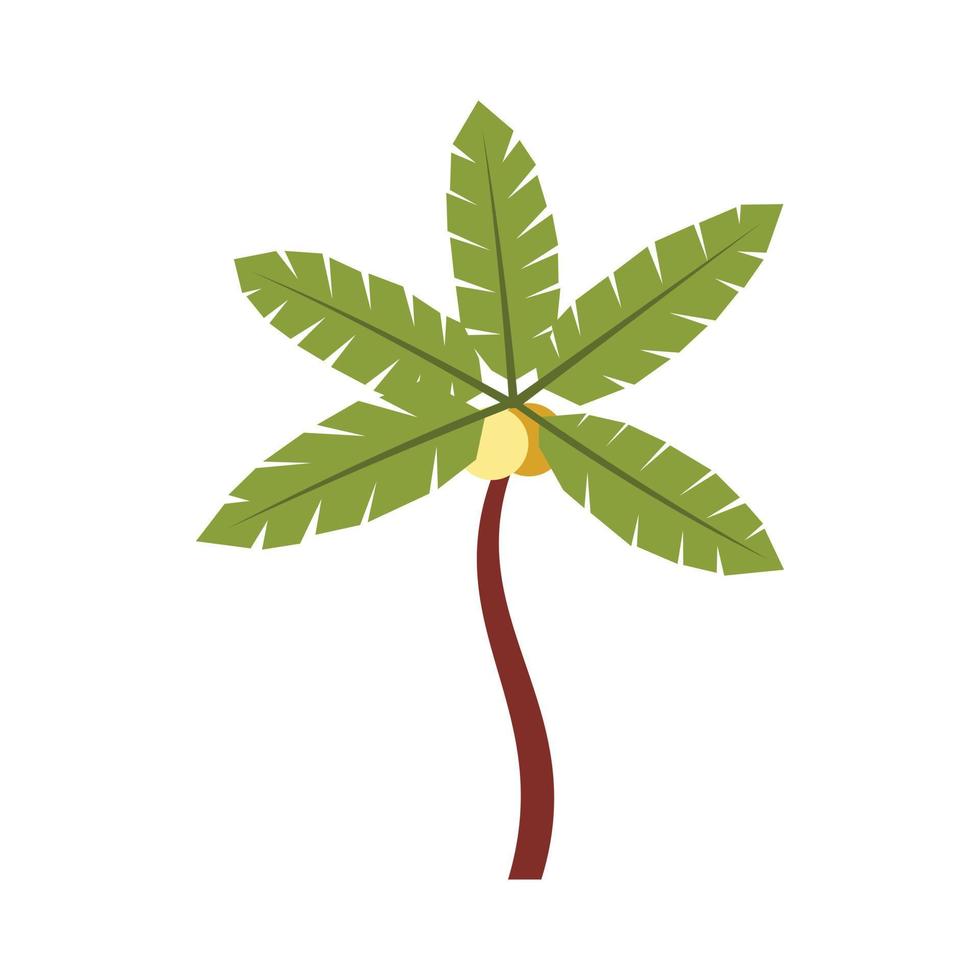 Palm tree with coconuts icon, flat style vector