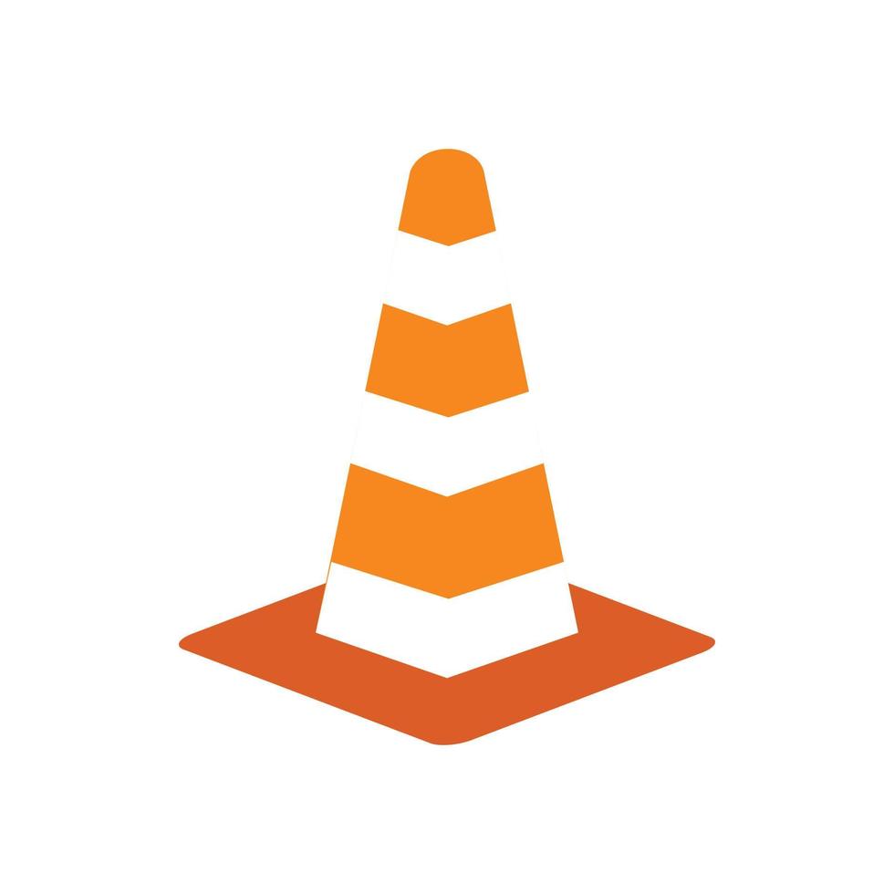 Traffic cone icon, flat style vector