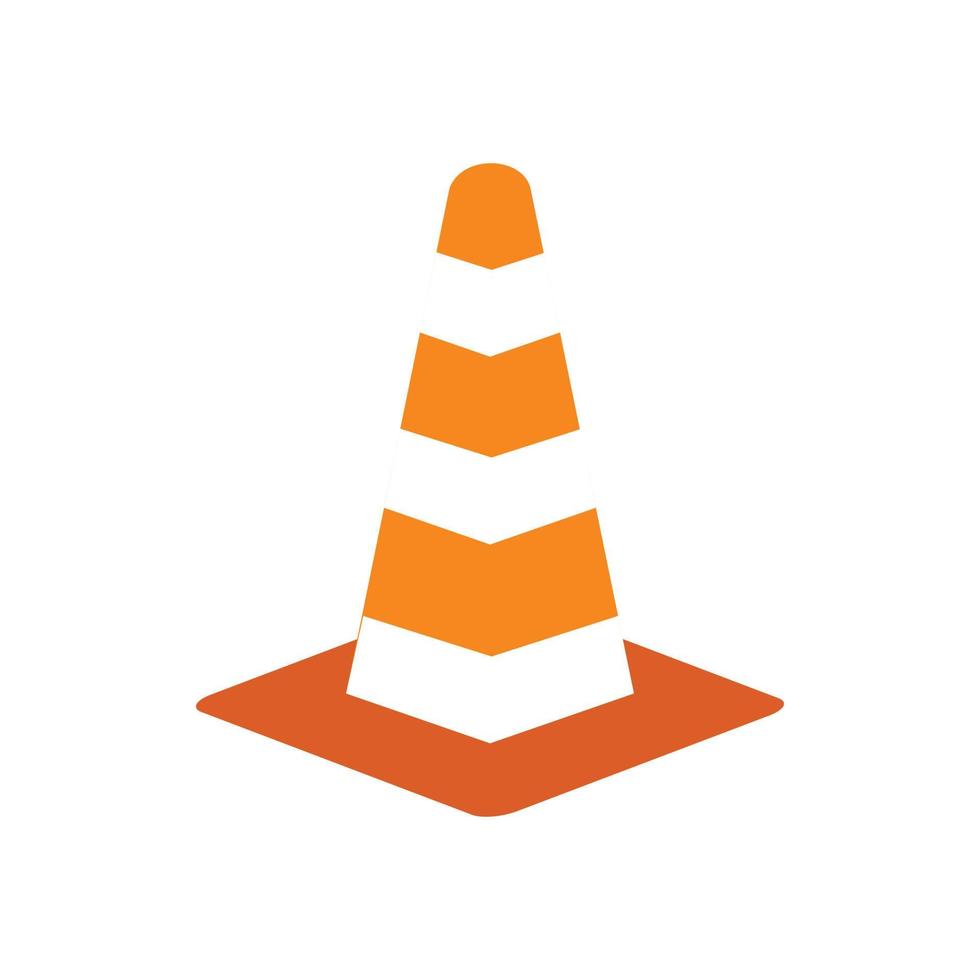 Traffic cone icon, flat style vector