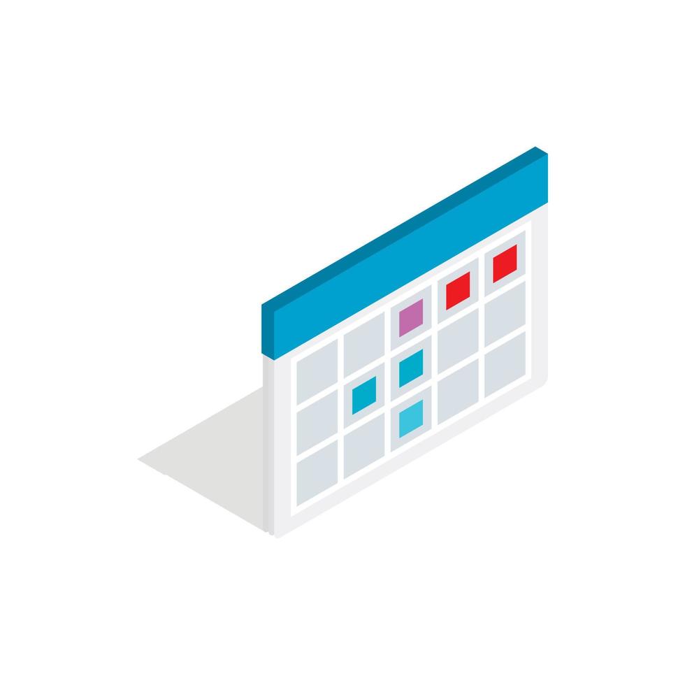 Schedule icon in isometric 3d style vector