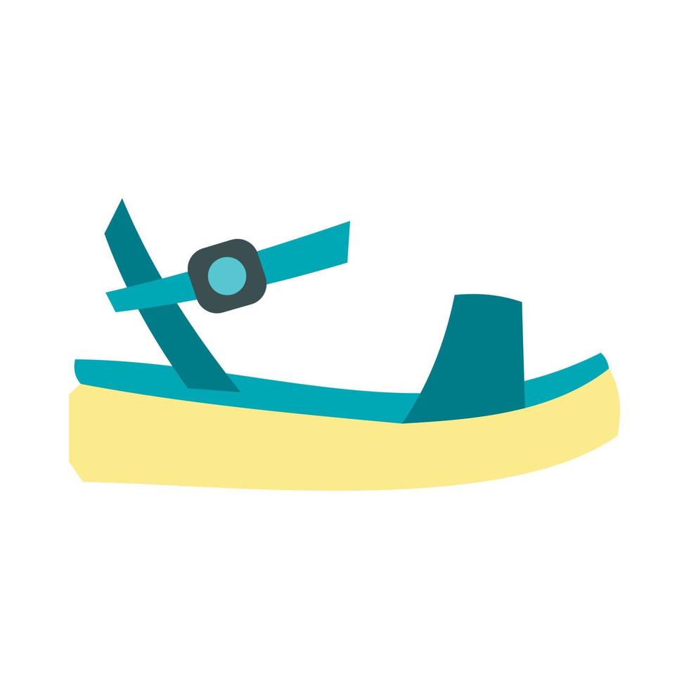Blue women platform sandal icon, flat style vector