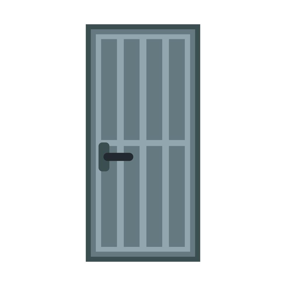 icono de puerta de acero, estilo plano vector