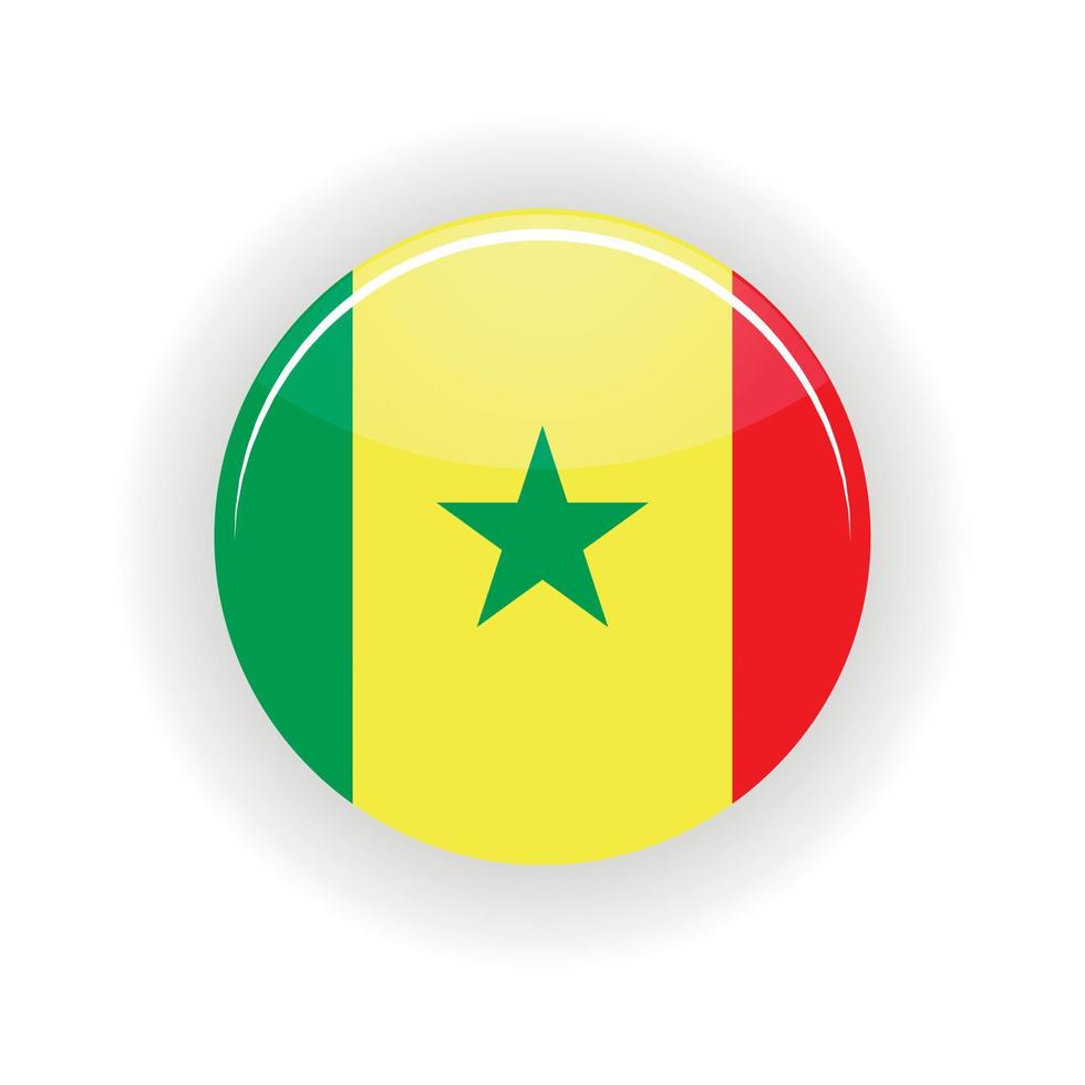 senegal, icono, círculo vector