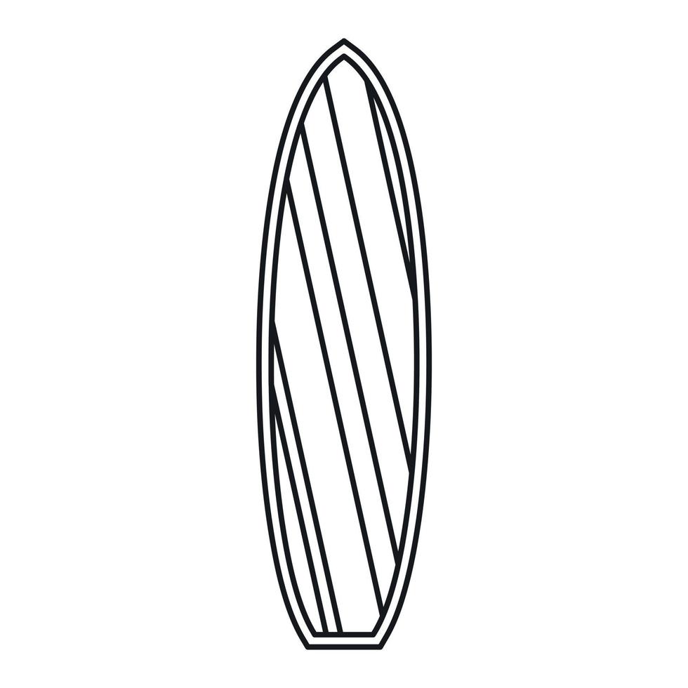 Surfboard icon, outline style vector