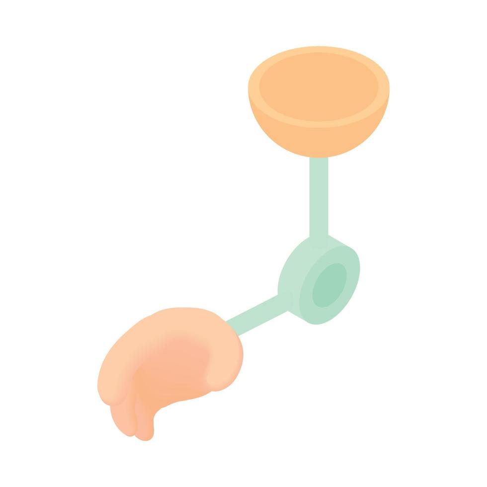 Prosthetic arm icon, cartoon style vector