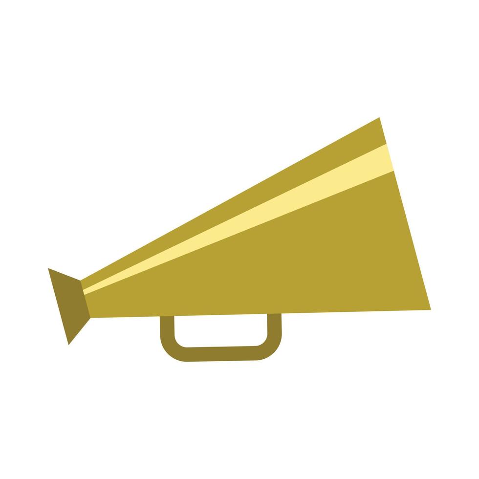 Retro metallic megaphone icon, flat style vector