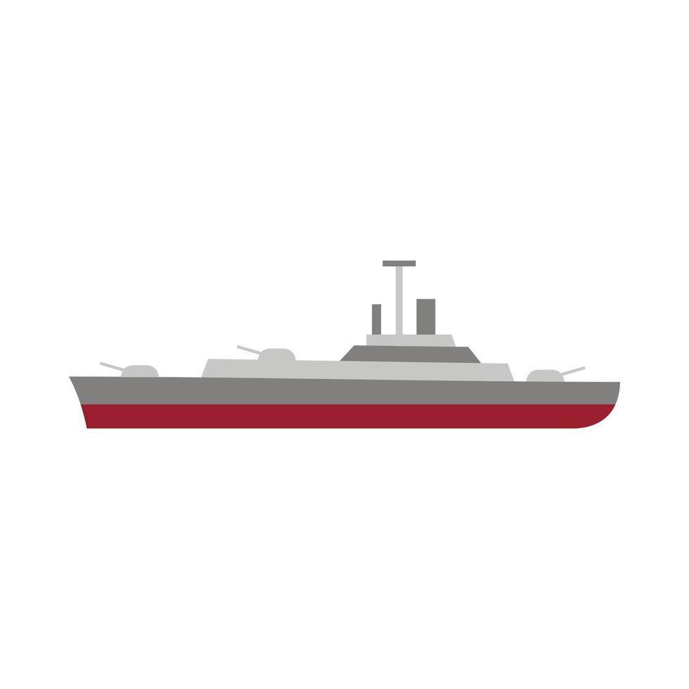 icono de barco de la marina militar, estilo plano vector