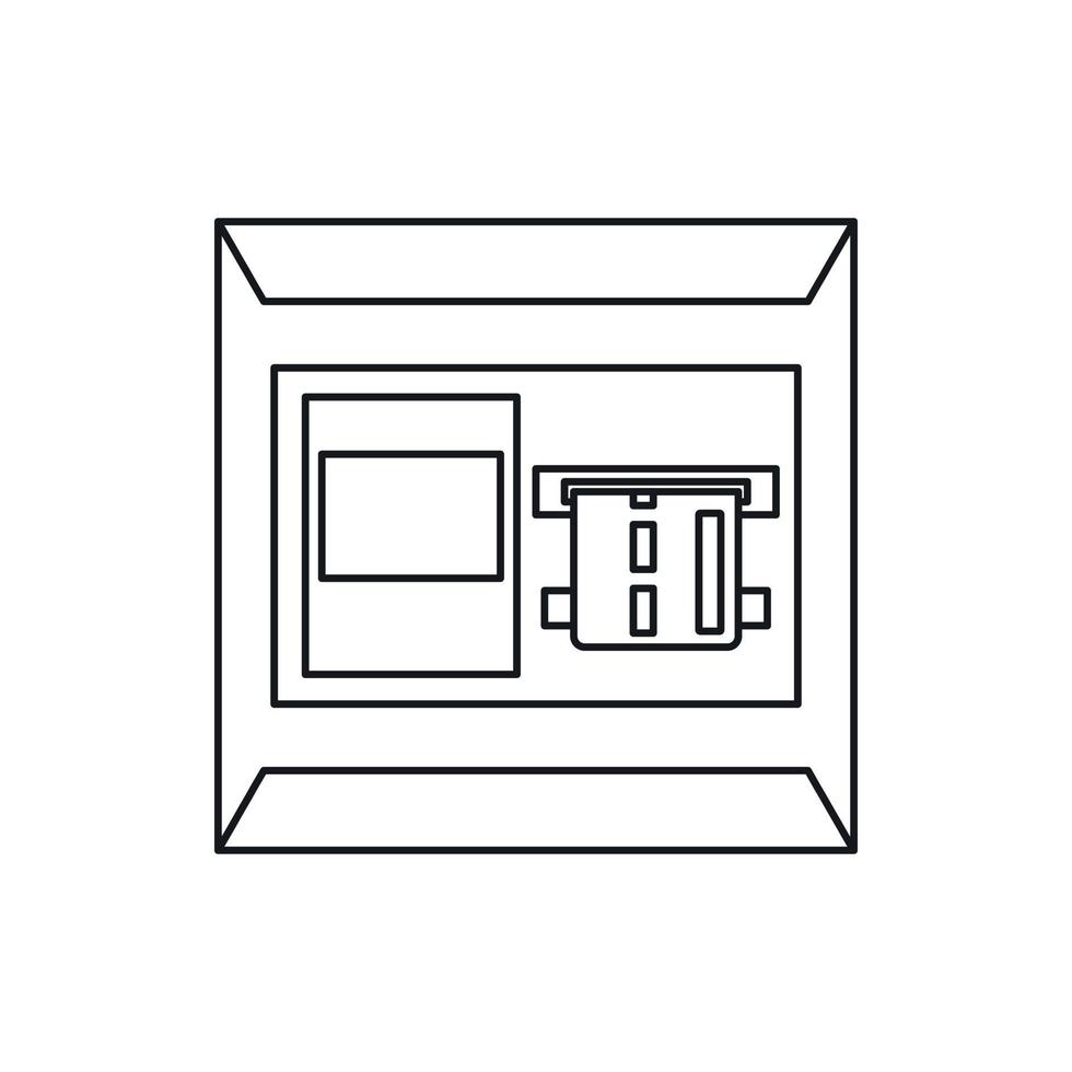 ATM icon, outline style vector