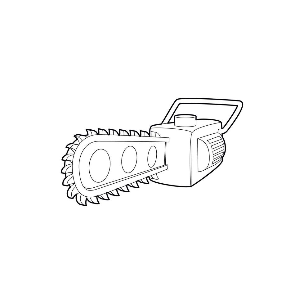 Chainsaw icon, outline style vector