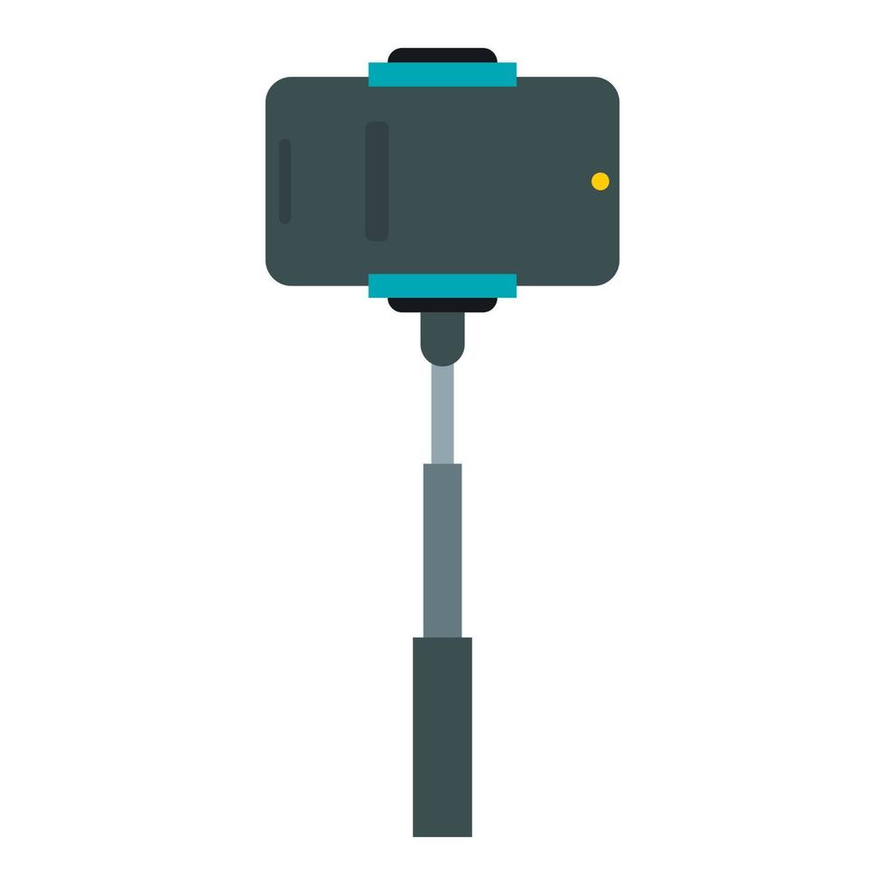Smartphone on a selfie stick icon, flat style vector