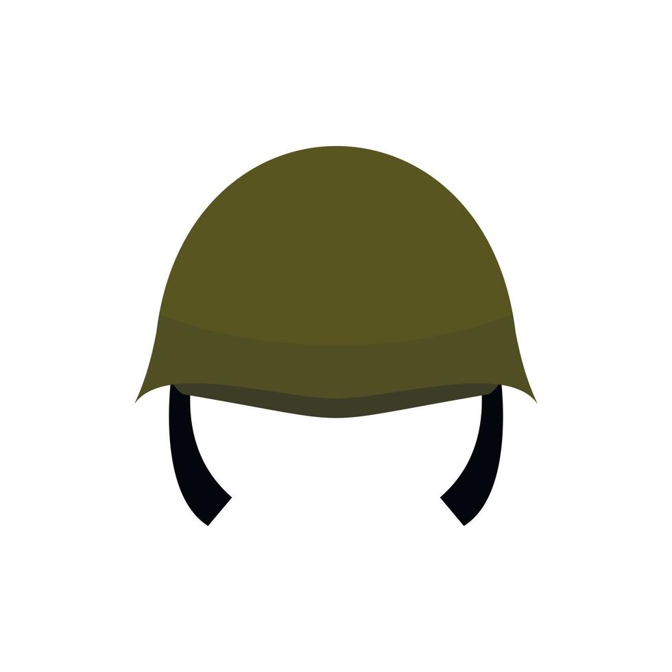 icono de casco militar, estilo plano vector