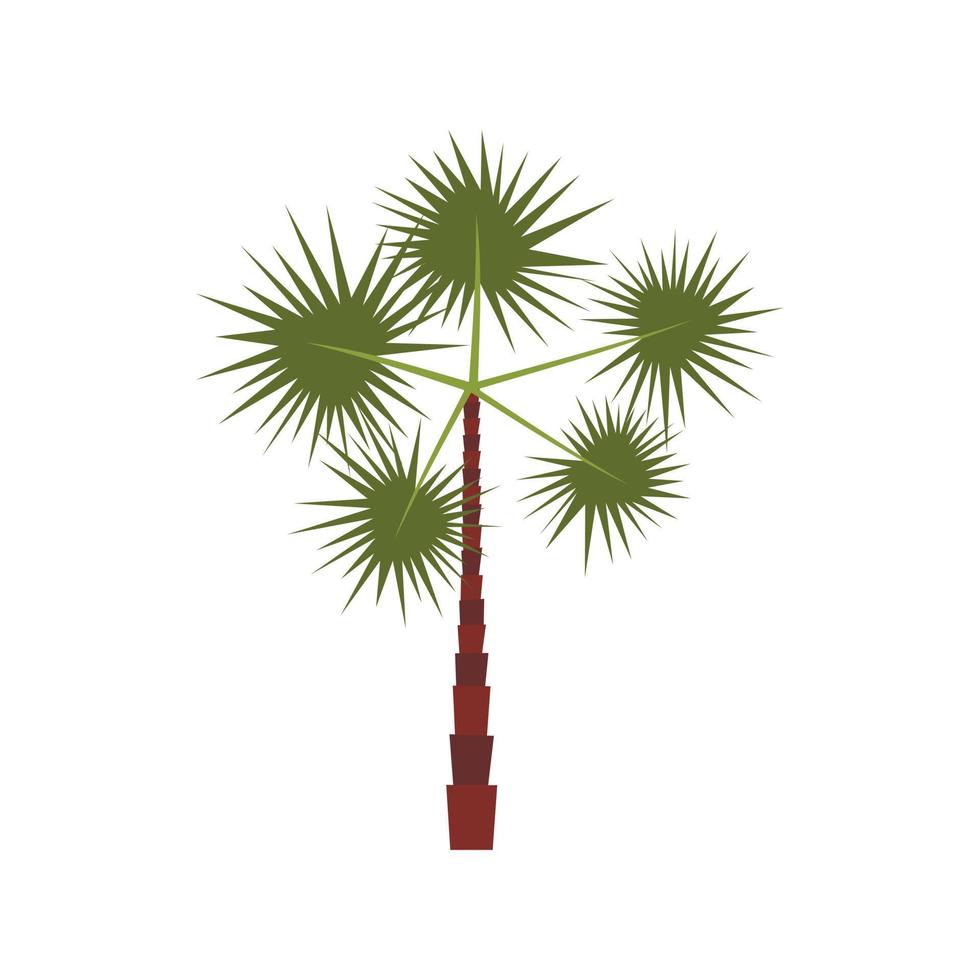 icono de palmera tropical espinosa, tipo plano vector