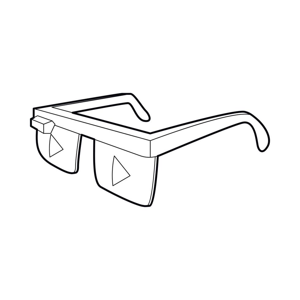 icono de gafas inteligentes, estilo de contorno vector