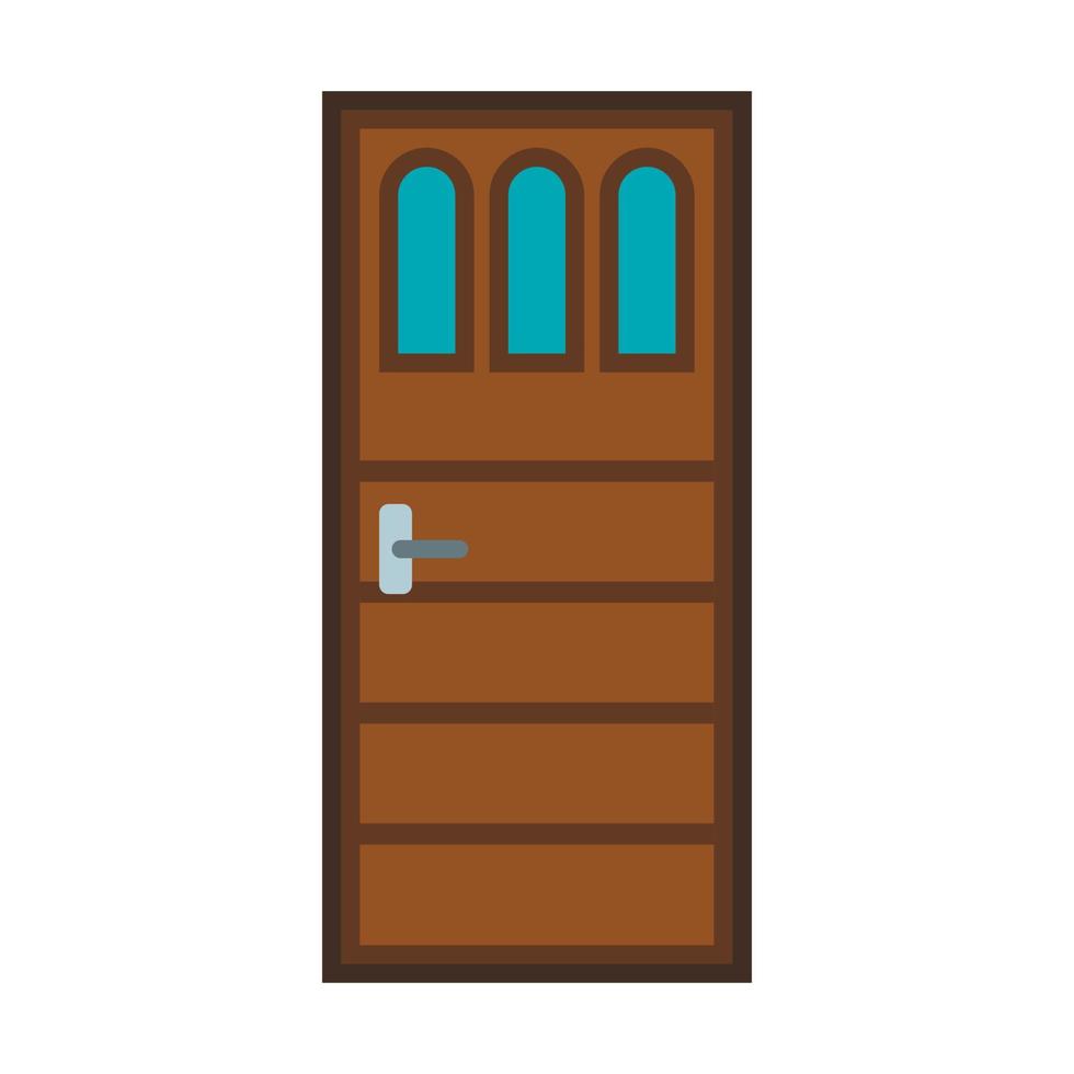 Front door to house icon, flat style vector