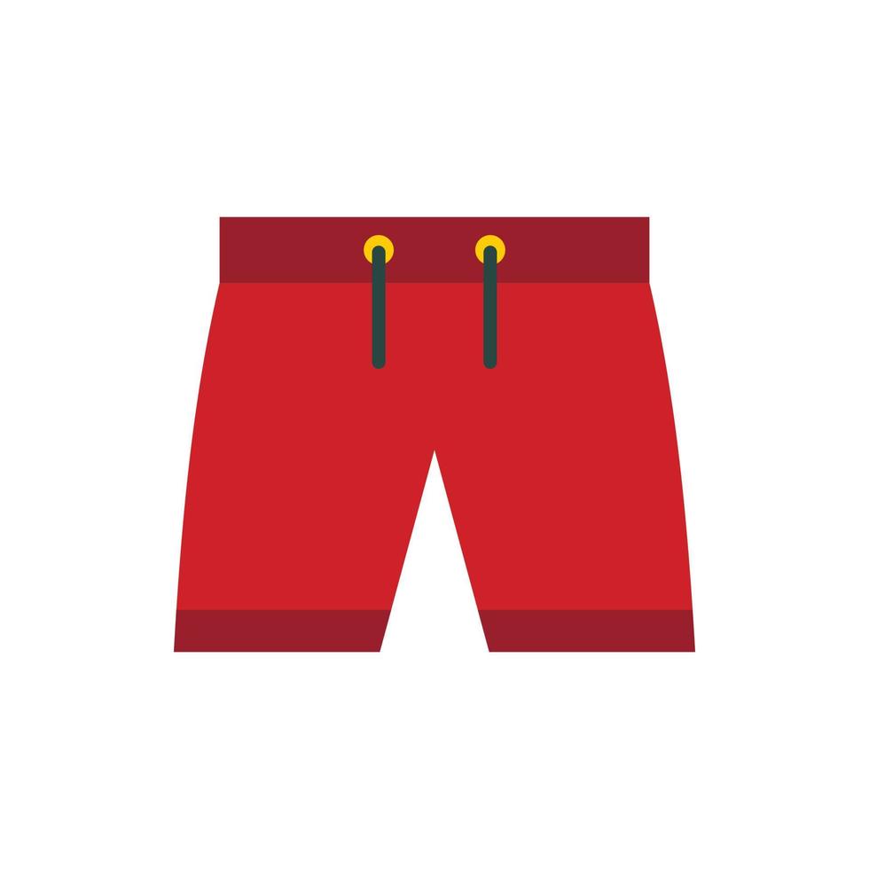 shorts rojos para icono de natación, estilo plano vector