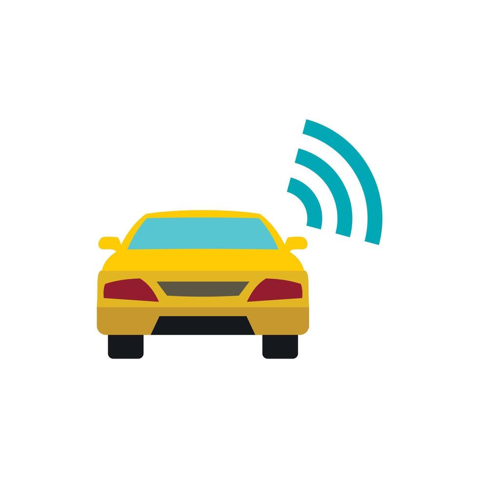 Ordering a taxi via JPS icon, flat style vector