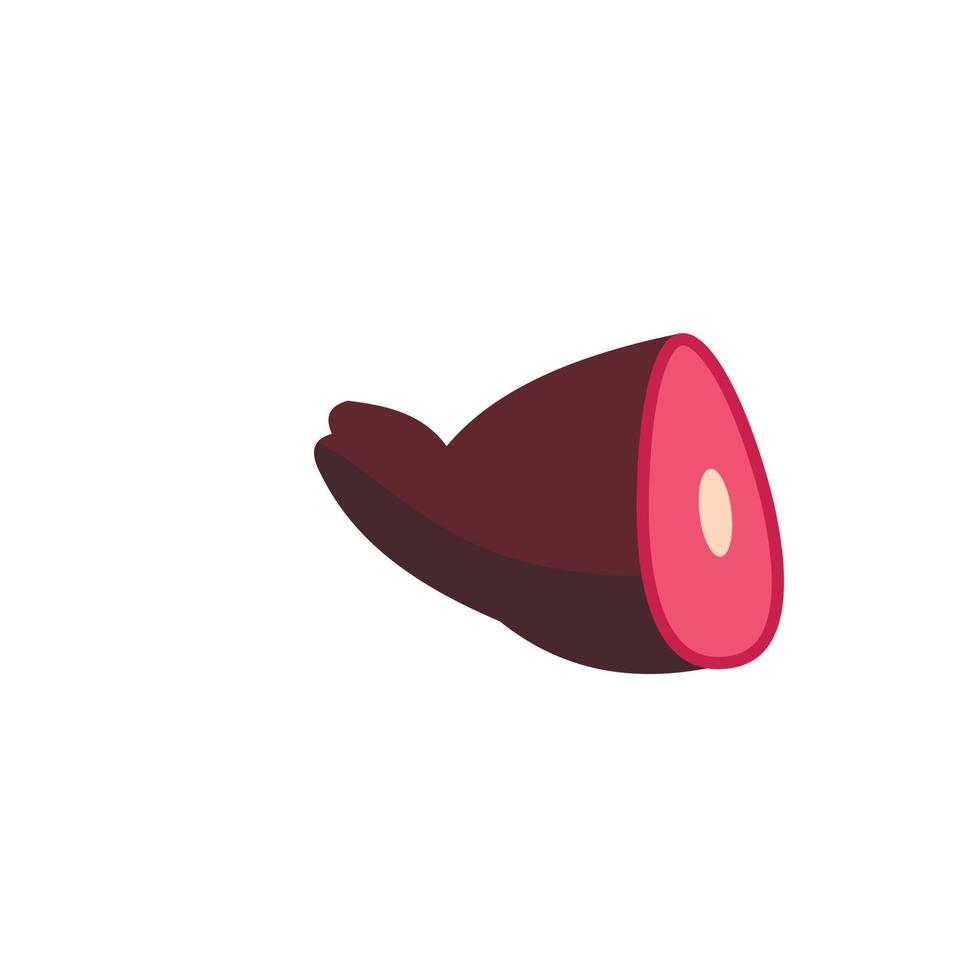 Pork meat icon, flat style vector
