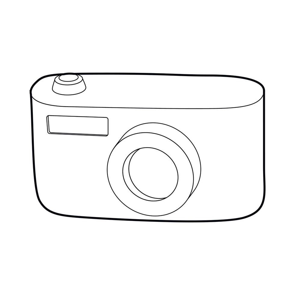 icono de cámara, estilo de esquema vector