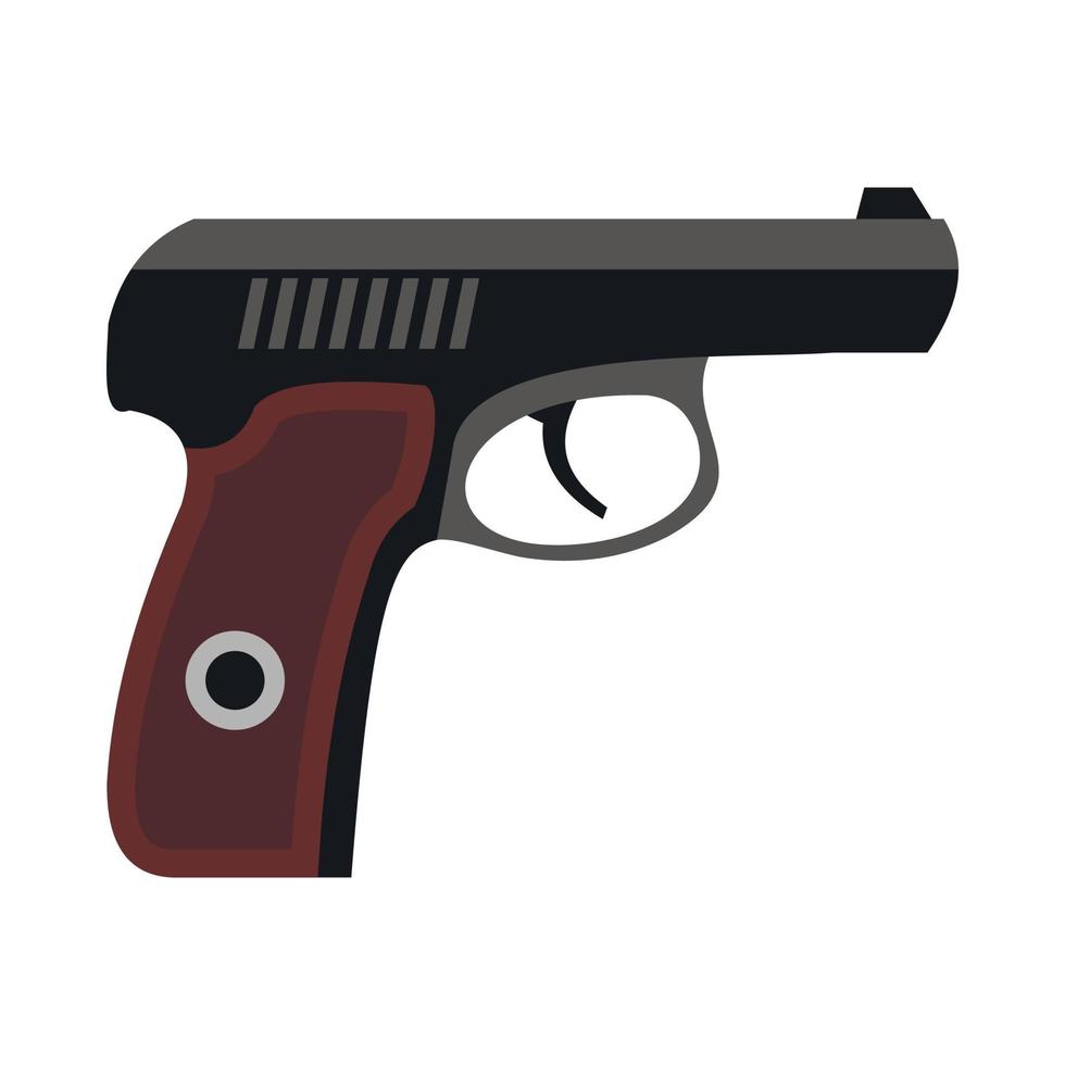 icono de pistola en estilo plano vector