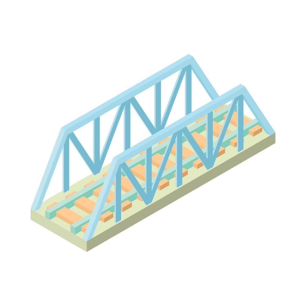 Railway bridge icon, cartoon style vector
