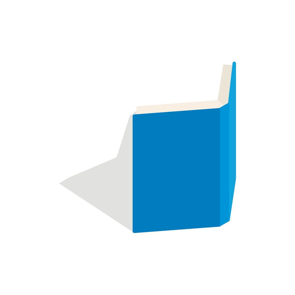 Blue open book cover icon, isometric 3d style vector