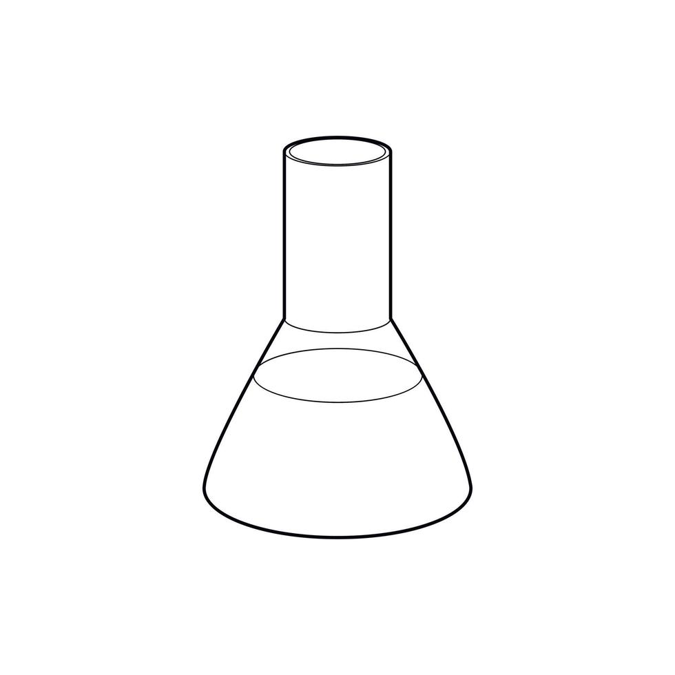 Laboratory flask icon, outline style vector
