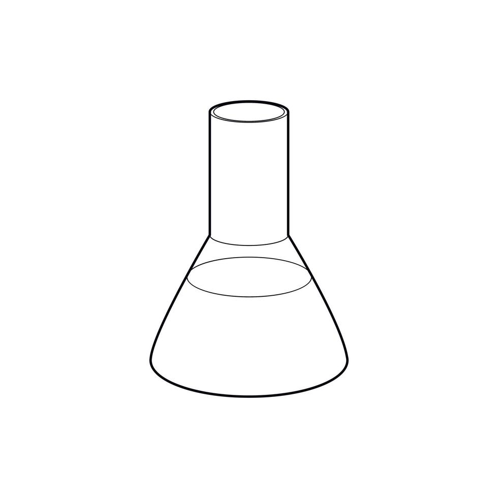 Laboratory flask icon, outline style vector