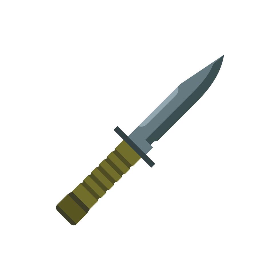 icono de cuchillo militar no plegable, estilo plano vector