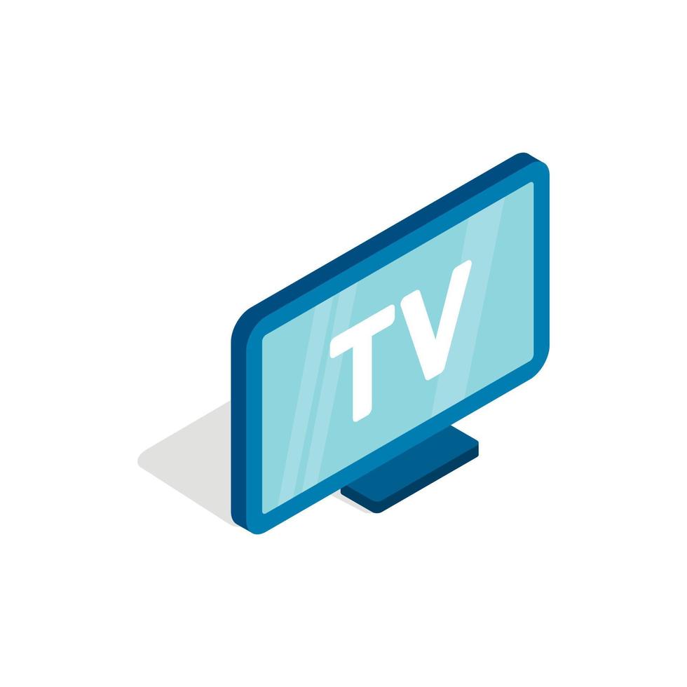 TV screen icon, isometric 3d style vector