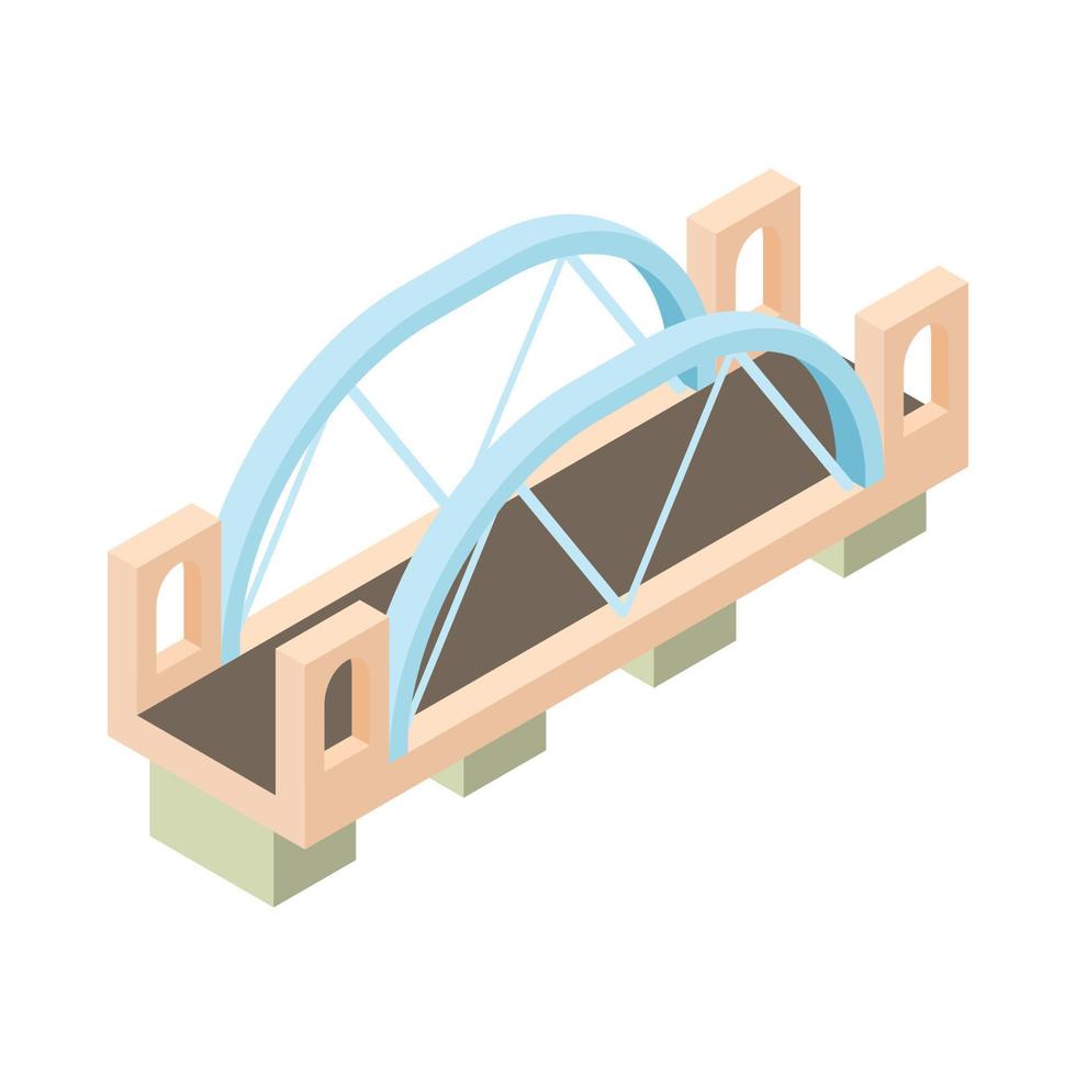 Bridge with column icon, cartoon style vector