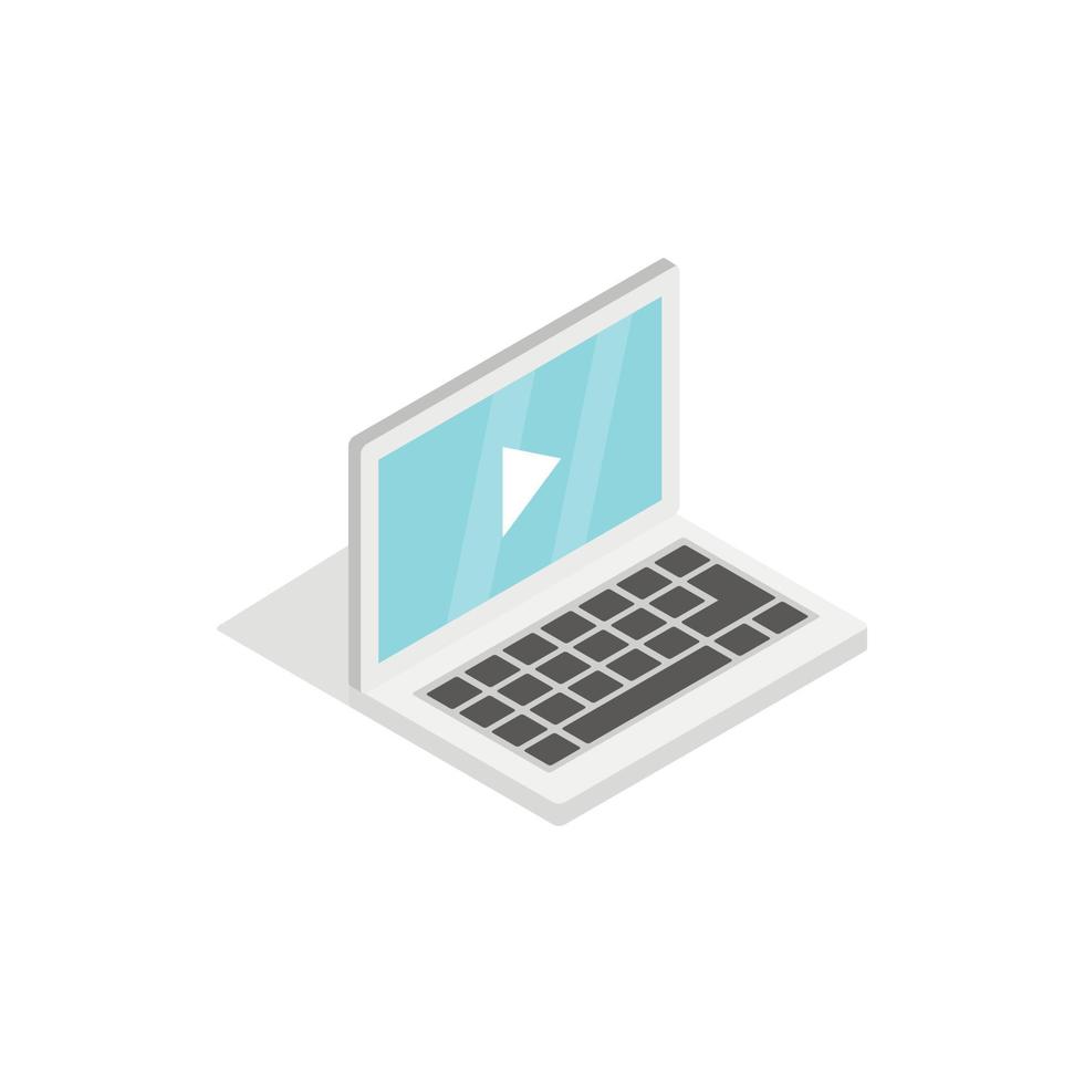 reproductor multimedia de películas de vídeo en el icono de la computadora portátil vector