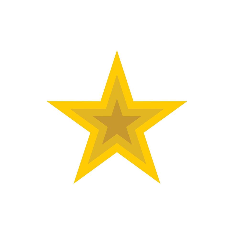 Golden star icon, flat style vector