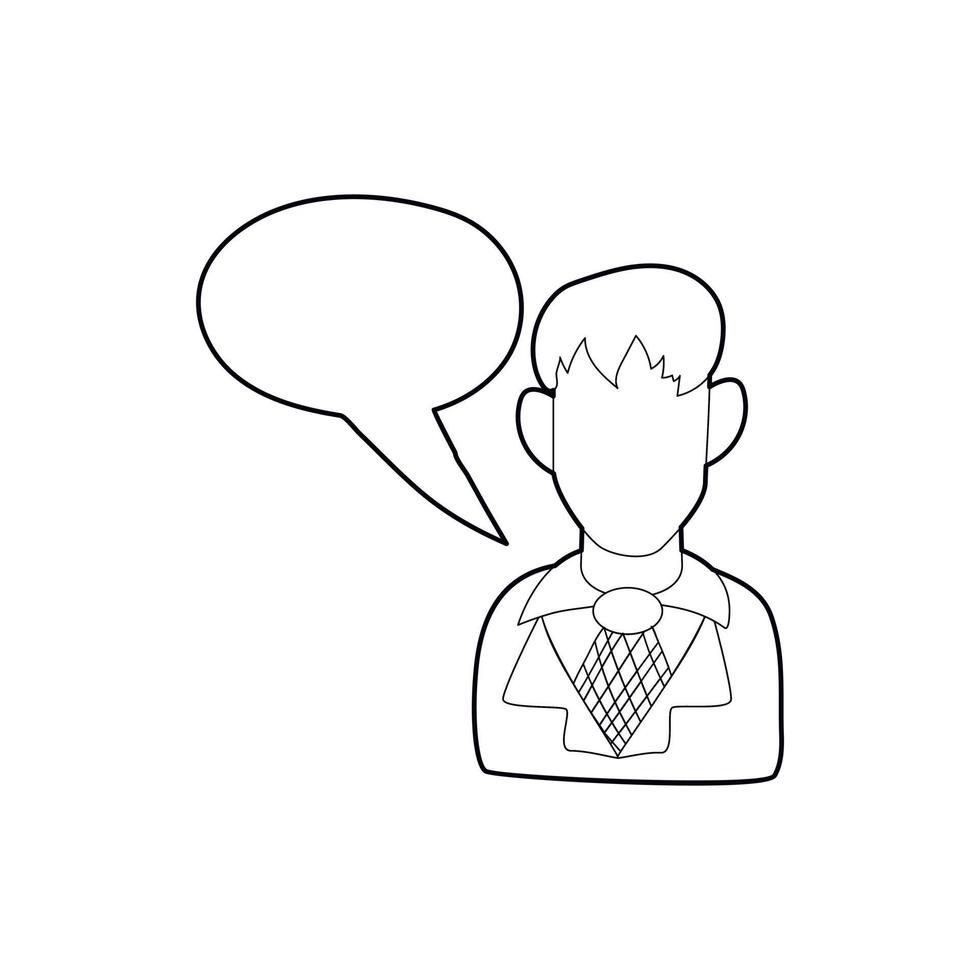 Businessman with a empty speech bubble icon vector