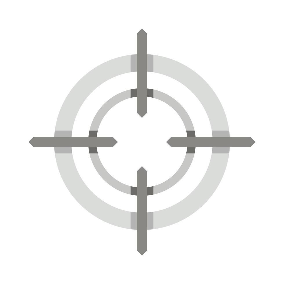 Crosshair reticle icon, flat style vector