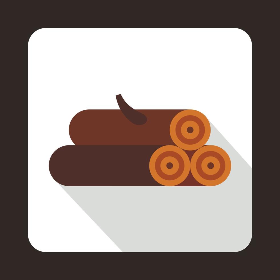 Logs of trees icon, flat style vector