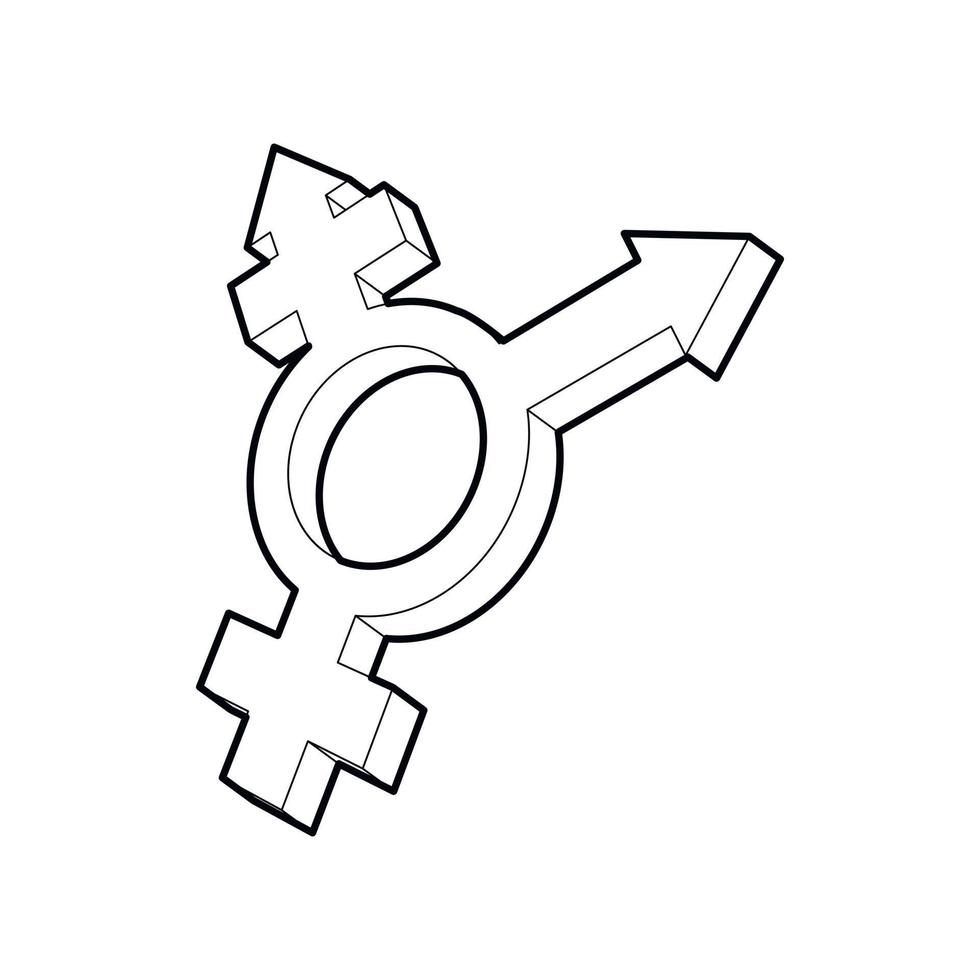 Transgender simbol icon, outline style vector