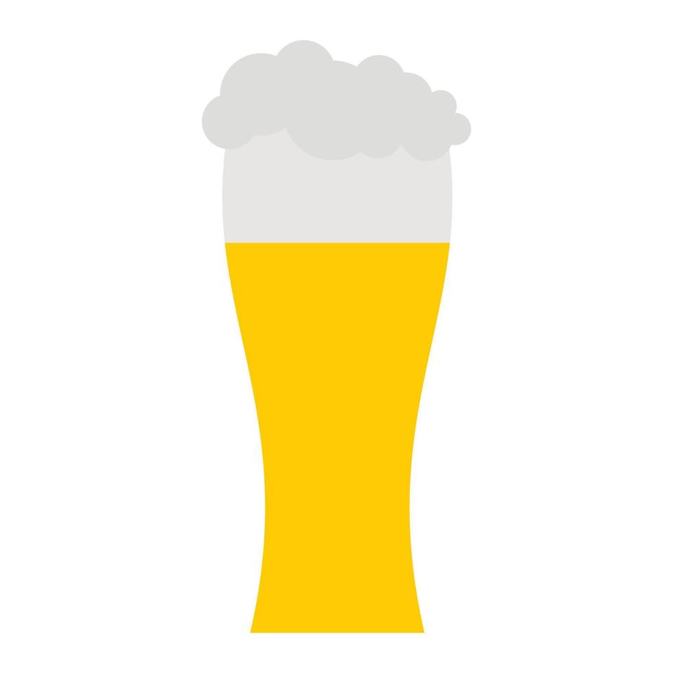 Glass of beer icon, flat style vector