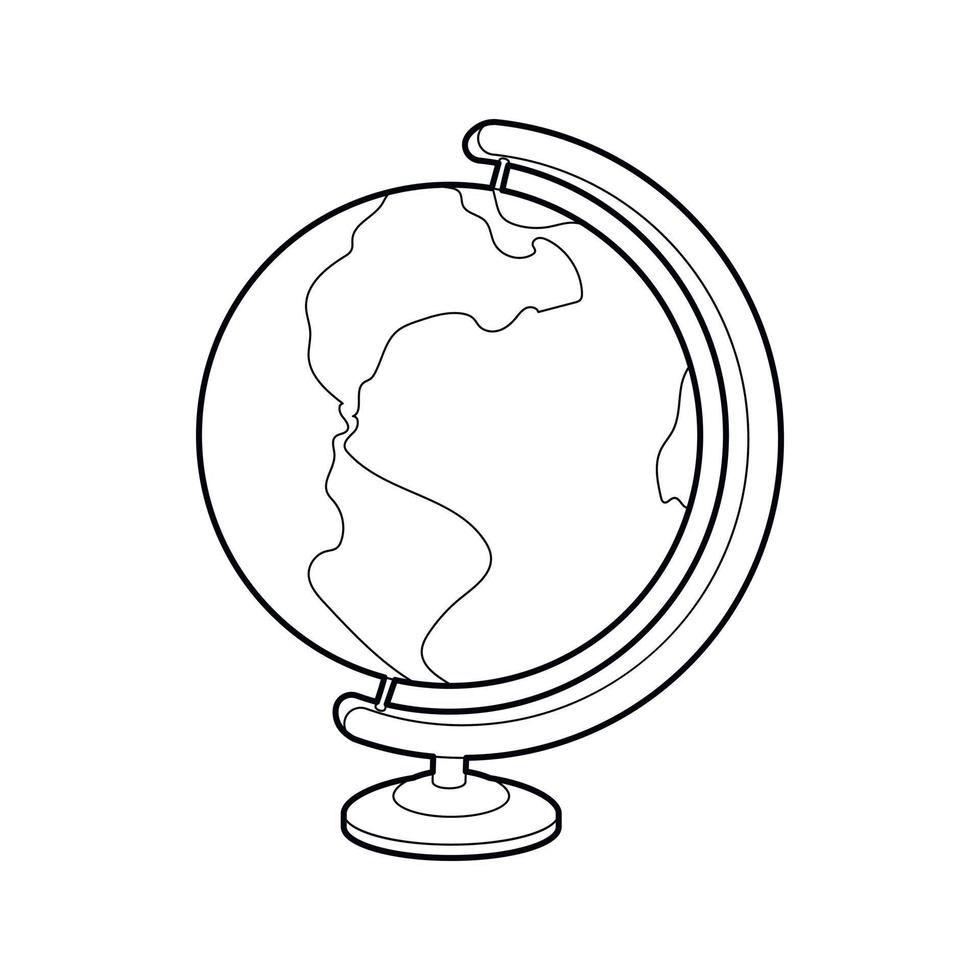 Globe icon, outline style vector