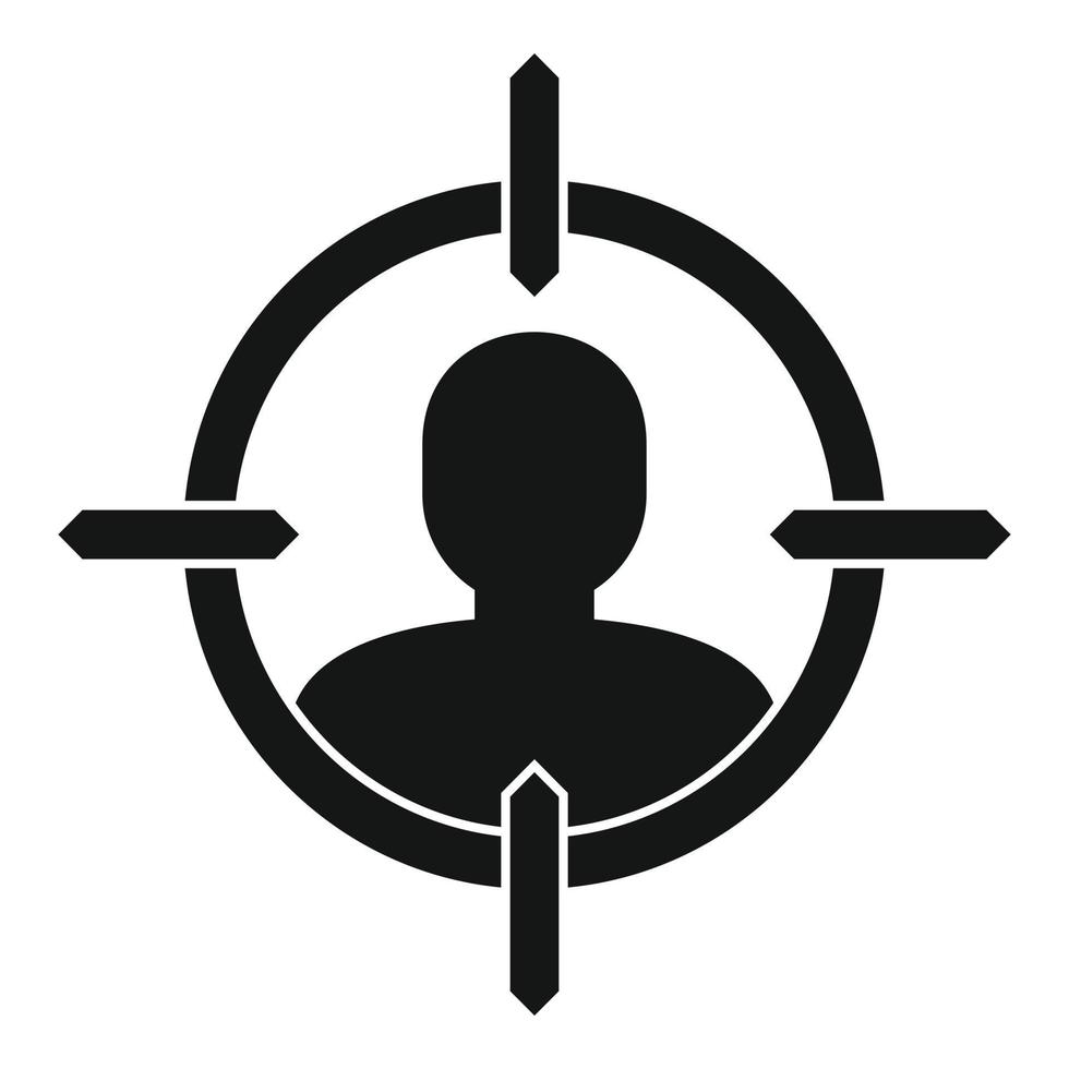 icono de destino de reclutamiento de hombre, estilo simple vector