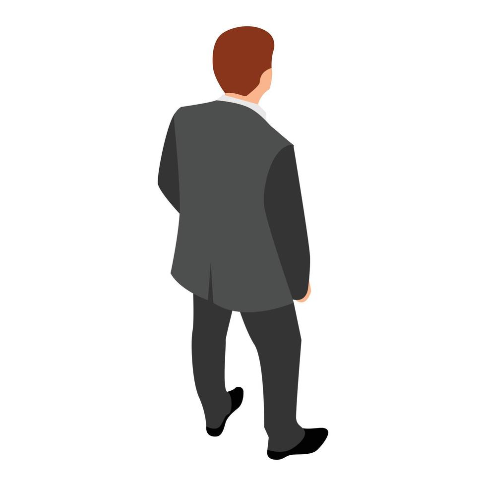 Back of businessman icon, isometric style vector