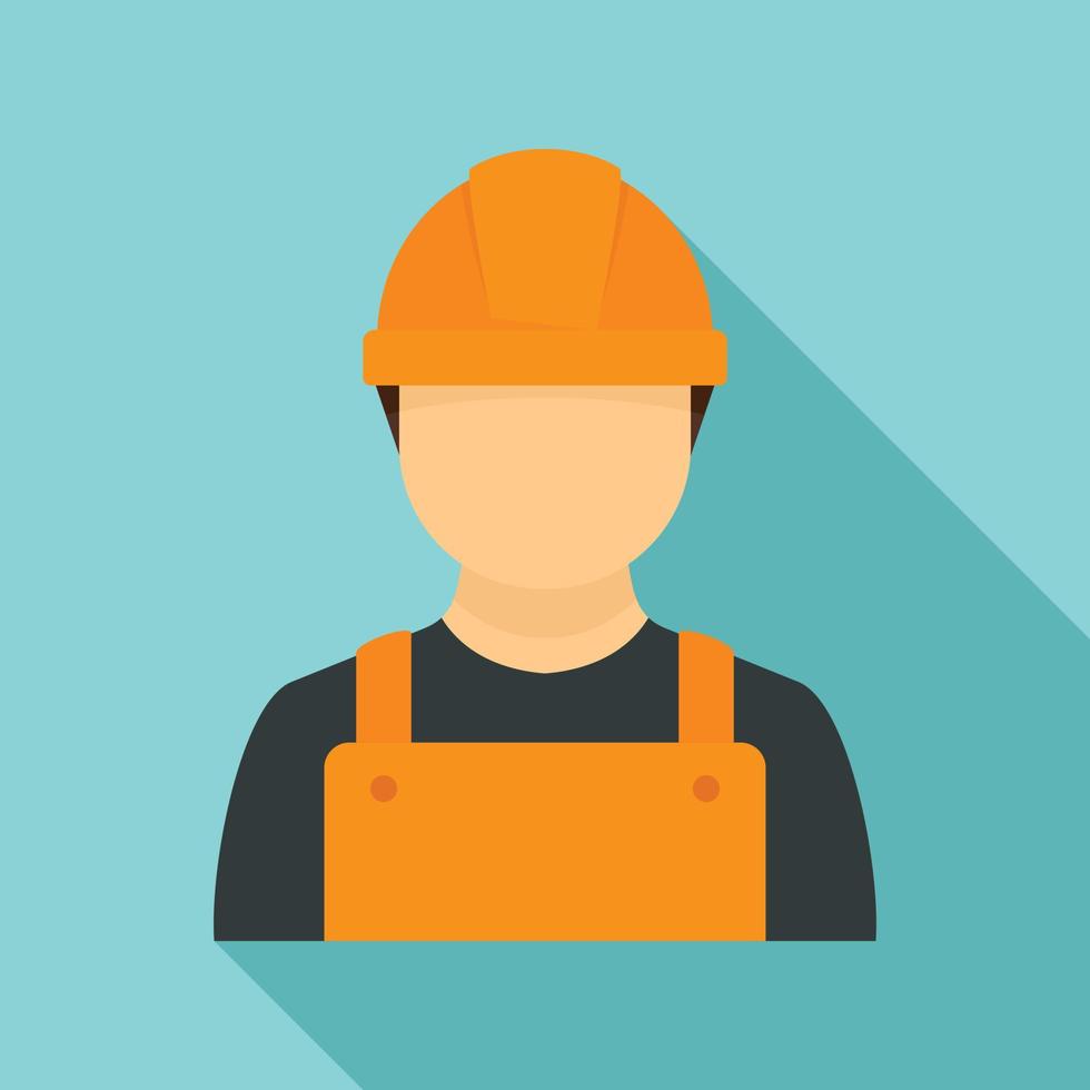 Construction man icon, flat style vector