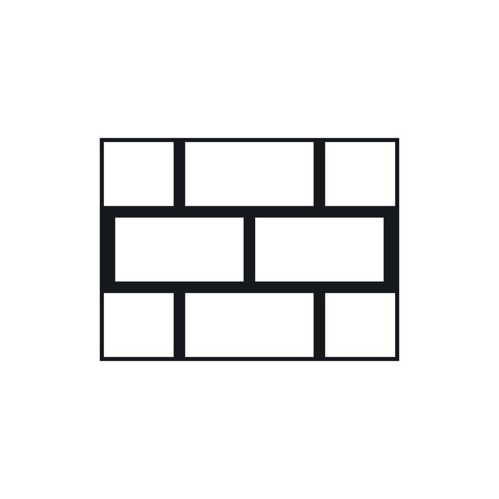 Concrete block wall icon, simple style vector
